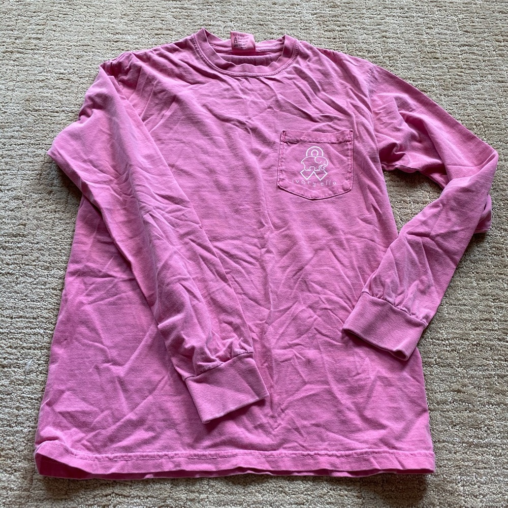 Ivoryella pink breast cancer long sleeve shirt